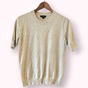 J. Crew Cream Woman Short Sleeve Pullover Sweater